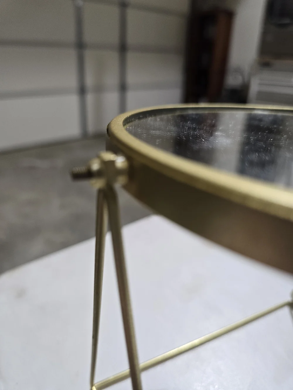 Gold Oval Freestanding Vanity Mirror